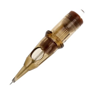 Kwadron round liner tattoo cartridge for precise tattooing.