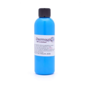 Blue Dermaglo Light Blue 50ml tattoo ink bottle for professional use.