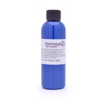 Blue tattoo ink bottle Dermaglo Midnight Blue 50ml for professional tattooing.