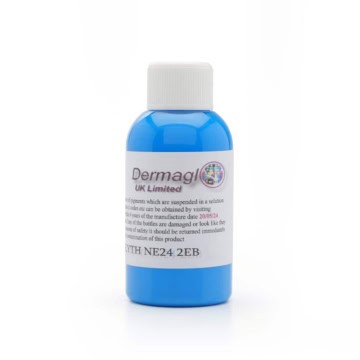 Dermaglo Ocean Blue tattoo ink bottle for professional use.