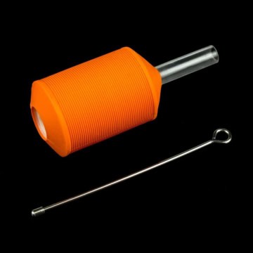 Tattoo cartridge tubes and needle bar for professional tattooing.