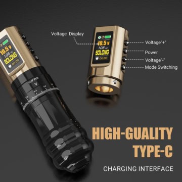 Solong E96 - Black & Gold 11 solong e 96 wireless tattoo machine