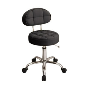 Ergonomic hydraulic tattoo chair with adjustable height and backrest.