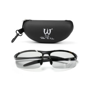 Polarized sunglasses with protective case for outdoor use.