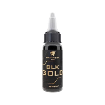 Panthera Black Gold tattoo ink 30ml for professional tattooing.