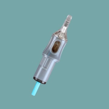 Tattoo cartridge needle for precise ink application in tattooing.