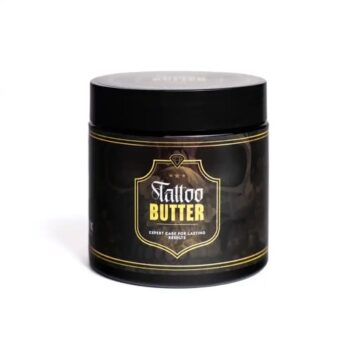 Tattoo Butter 200ml jar for skin hydration and healing.