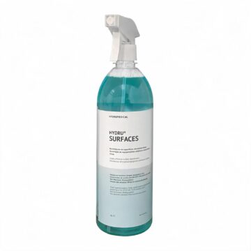 Disinfectant spray bottle for surface cleaning, 1 liter capacity.