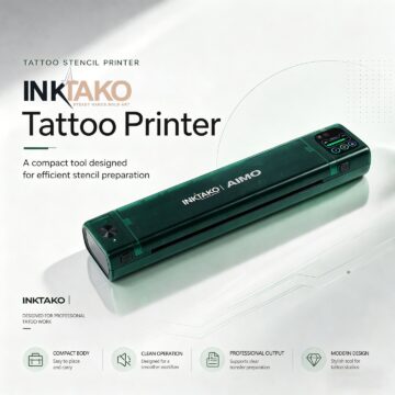 Inktako X Aimo tattoo stencil printer for professional tattoo artists.