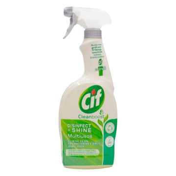 CIF CleanBoost multiusos spray bottle for disinfection and shine.