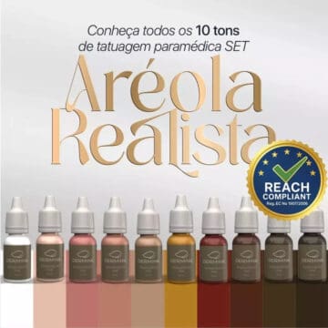 Tattoo ink set for realistic areola pigmentation by Dermink.