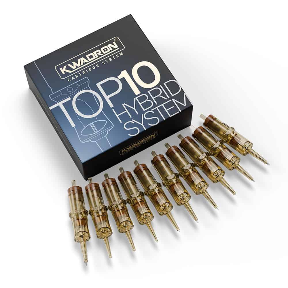 Kwadron Top10 Hybrid Pack Cartridges 1 Kwadron Top10 Hybrid Pack Cartridges for tattooing.