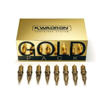 Kwadron Gold Pack Cartridge System 9 Cartuchos de tatuagem Kwadron Gold Pack para estúdio de tatuagem.