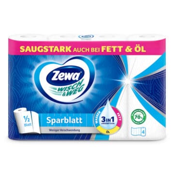 Zewa Wisch&Weg Sparblatt paper towel pack for cleaning.